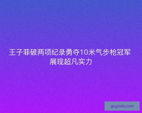 王子菲破两项纪录勇夺10米气步枪冠军 展现超凡实力