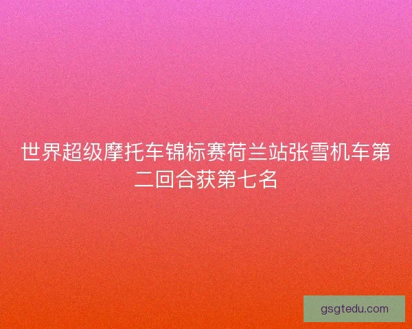 世界超级摩托车锦标赛荷兰站张雪机车第二回合获第七名