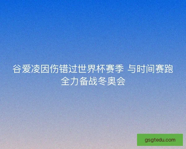 谷爱凌因伤错过世界杯赛季 与时间赛跑全力备战冬奥会